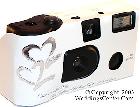 Silver Foil Hearts Wedding Cameras