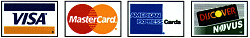 Visa, MasterCard, American Express, Discover