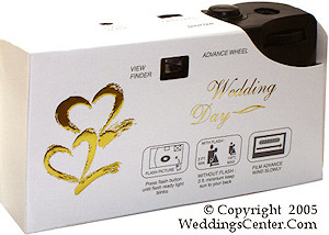 Gold Foil Hearts Wedding Cameras