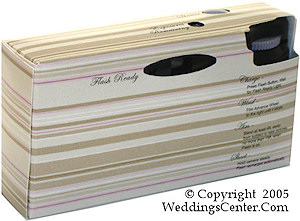 Pink and Beige Striped Wedding Cameras