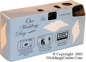 White Seashells Wedding Cameras