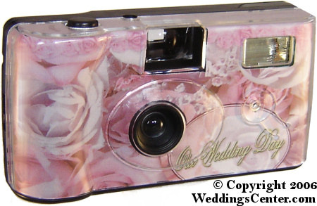 Disposable Pink Rose Wedding Cameras