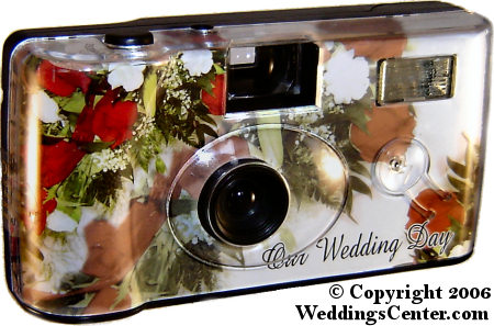 Rose Bouquet Single Use Wedding Cameras from Weddings Center.Com