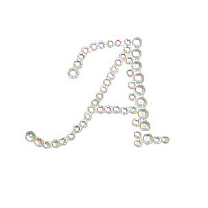10 Pack of Adhesive Backing Rhinestone Letters